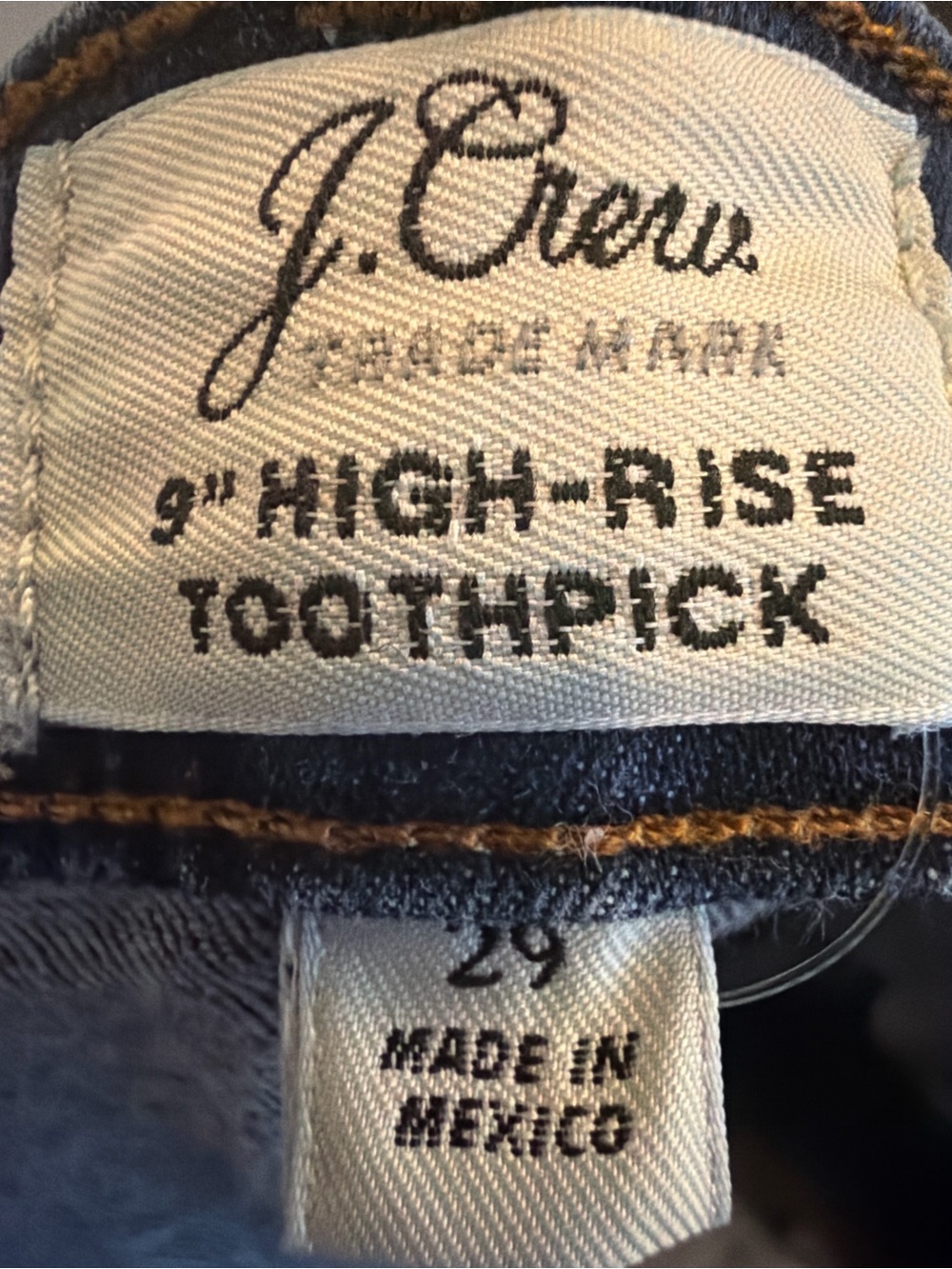 J.Crew 9” High Rise Toothpick Jeans 29 Dark Wash Skinny Stretch Denim - Picture 7 of 7